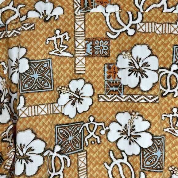 Beach Crew Men’s XL Button Up Casual Shirt Tropical Sea Turtles Floral Tiki - Picture 6 of 6